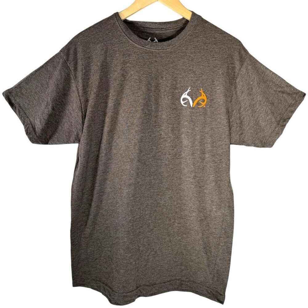 Realtree Outfitters Brown Graphic Top Antler Logo Outdoor Hunting Size M